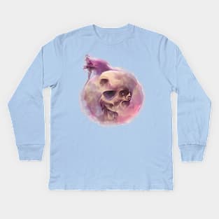 Abstraction, planet, skull Kids Long Sleeve T-Shirt